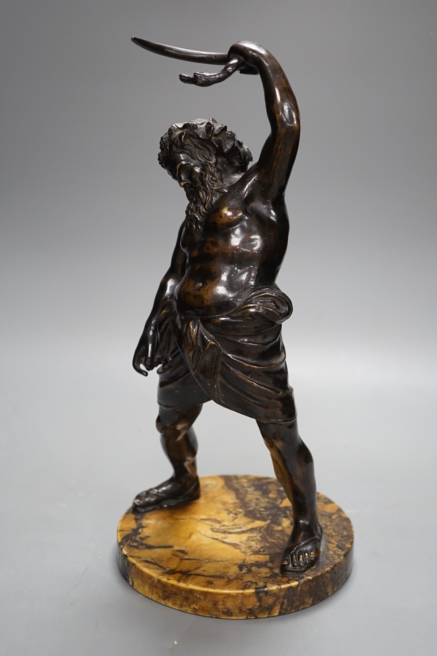 After the antique - a 19th century century bronze figure of the Drunken Silenus height 36cm